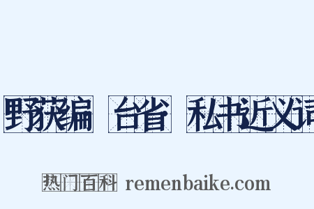 野获编·台省·私书近义词是什么意思的图片
